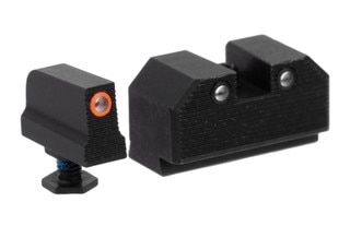 Optic ready night sight set for Walther handguns with orange front ring.